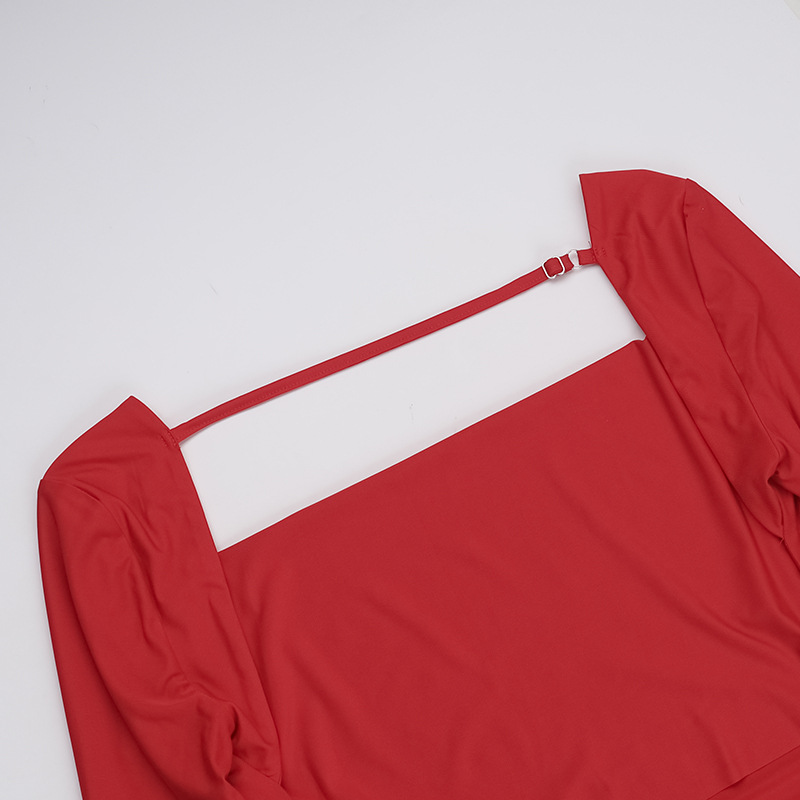 Autumn Holiday Sexy Long Sleeve Backless Bow Slim Fit Dress Women 12 Autumn Holiday Sexy Long Sleeve Backless Bow Slim Fit Dress Women