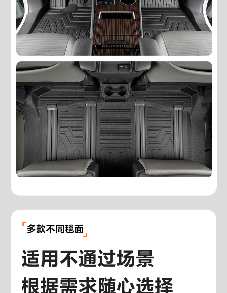 Suitable for Toyota Sienna Tpe Floor Mats, Seven-Seater Specific, Full Coverage, 21-25 Model Sienna Car Floor Mats