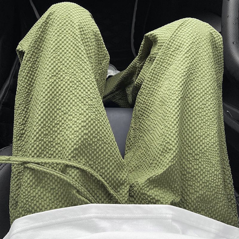 1 Bubble Gauze Ice Silk For Men, Summer Thin Breathable Quick-Dry Sports Casual Pants, Loose Straight Sun-Proof Air_voghion.com
