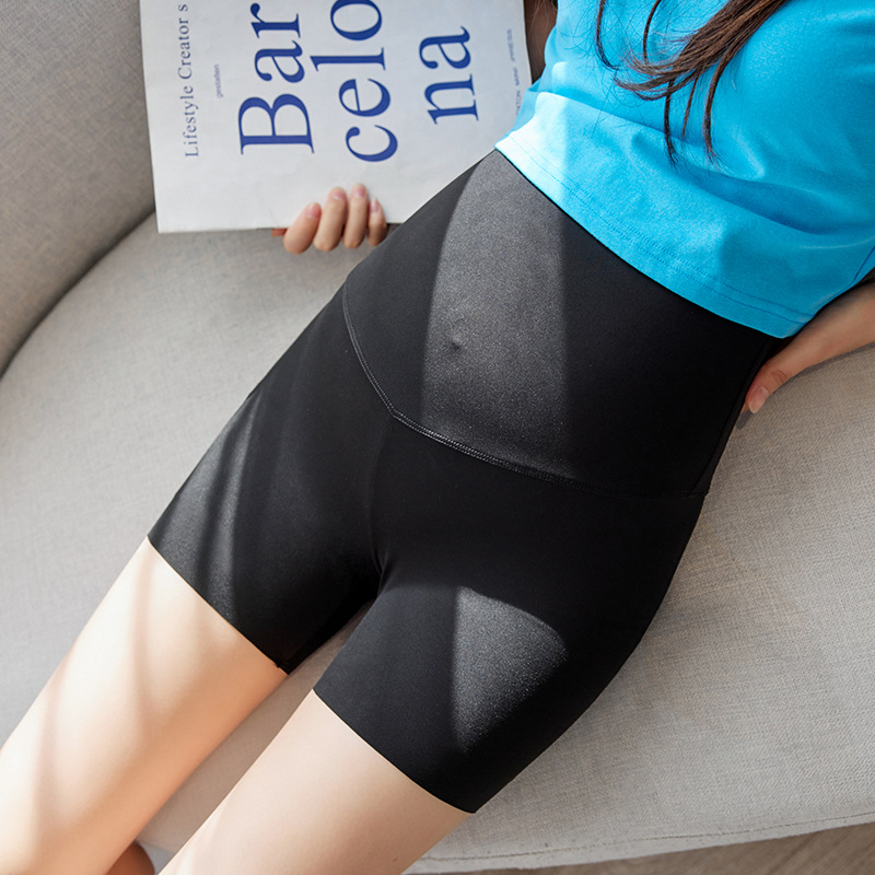 孕婦安全褲夏季薄款防走光三分打底褲休閒時尚高腰孕婦裝短褲