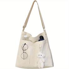 P 84930 Simple Solid Color Canvas Tote Bag ��Լ��ɫ������