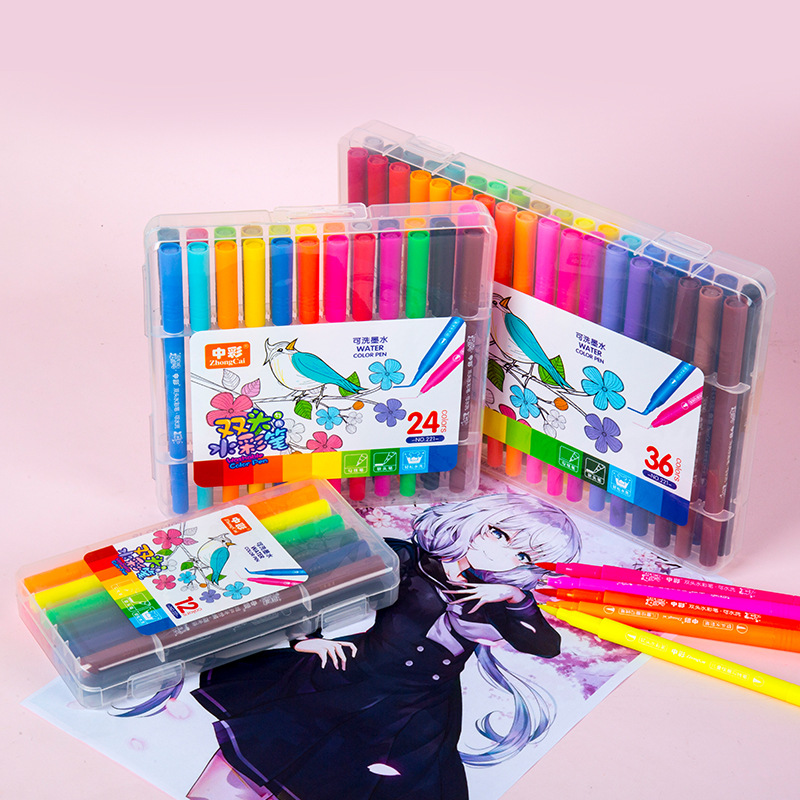 221 pluma suave cabeza acuarela pluma lavable color traje pluma al por mayor de los niños pintura arte pintura material estudiante suministros