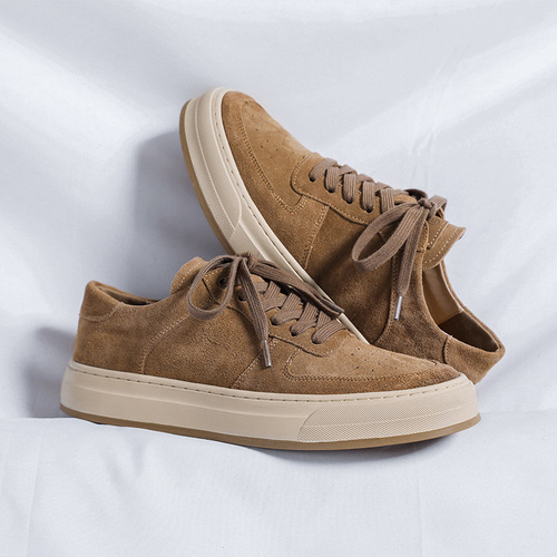 Men's high-end shoes  new breathable suede casual leather shoes men's retro versatile casual sneakers 8001-R