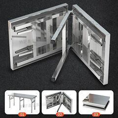 厚手キッチンポータブル作業台ステンレス折りたたみテーブル長方形屋外露店作業台バーベキューテーブル