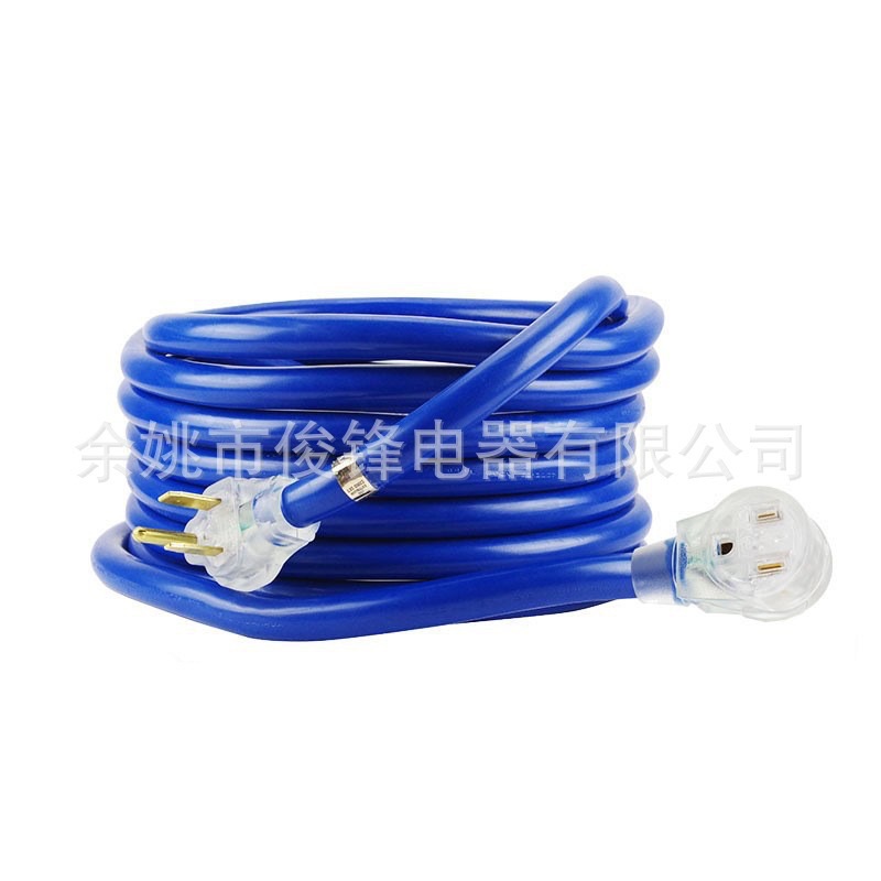 厂家推荐N6-50P/N6-50R三芯美式公母插延长线透明美标延长电源线