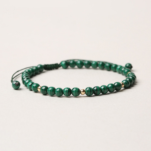 Badu crystal bracelet, extremely fine malachite, 14k gold braided bracelet, men's and women's bracelet, simple and versatile hand jewelry wholesale