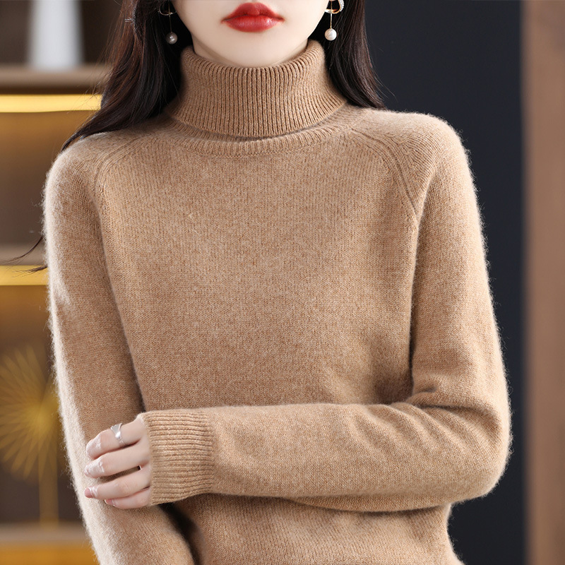 Wholesale 2025 Autumn and Winter New Turtleneck Sweater for Women High Lapel Loose Versatile Knitted Bottoming Shirt for Women to Wear Outside Wholesale 2025 Autumn and Winter New Turtleneck Sweater for Women High Lapel Loose Versatile Knitted Bottoming Shirt for Women to Wear Outside