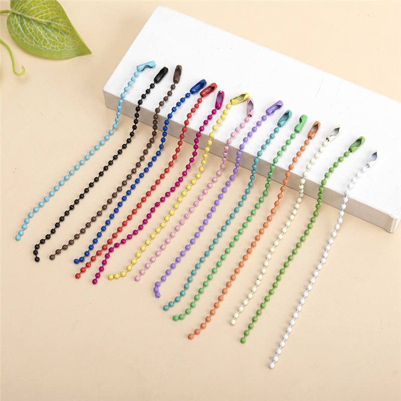 10-12cm Handmade DIY Chain Bead Jewelry Accessories Metal Colorful Spray-Painted Wave Bead Chain Tag Guka Pendant