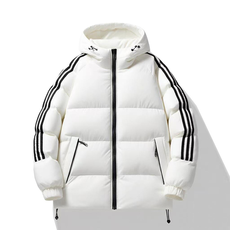 Tres barras transfronterizas chaqueta de algodón de pluma para hombres chaqueta de algodón con capuzas gruesa para hombres invierno calentamiento de algodón frío ropa de pan casual