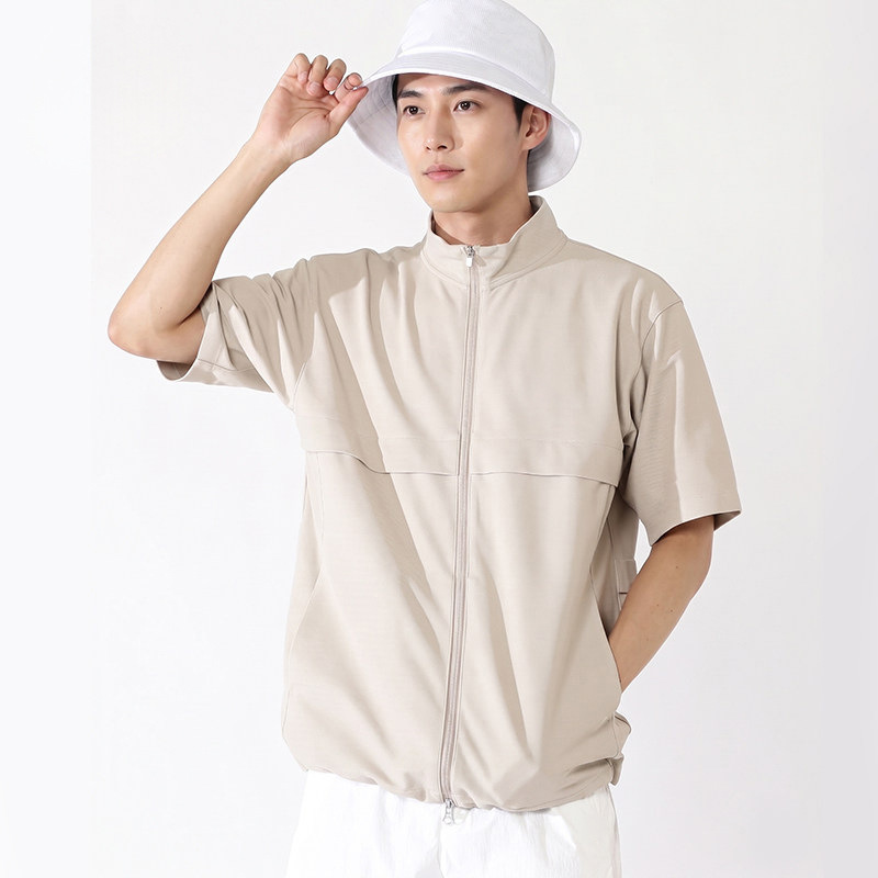 Golf Clothing Men's New Style Men's Stand-Up Collar Short-Sleeved Cardigan Quick-Drying Breathable Sun Protection Zipper Thin Jacket Golf Clothing Men's New Style Men's Stand-Up Collar Short-Sleeved Cardigan Quick-Drying Breathable Sun Protection Zipper Thin Jacket