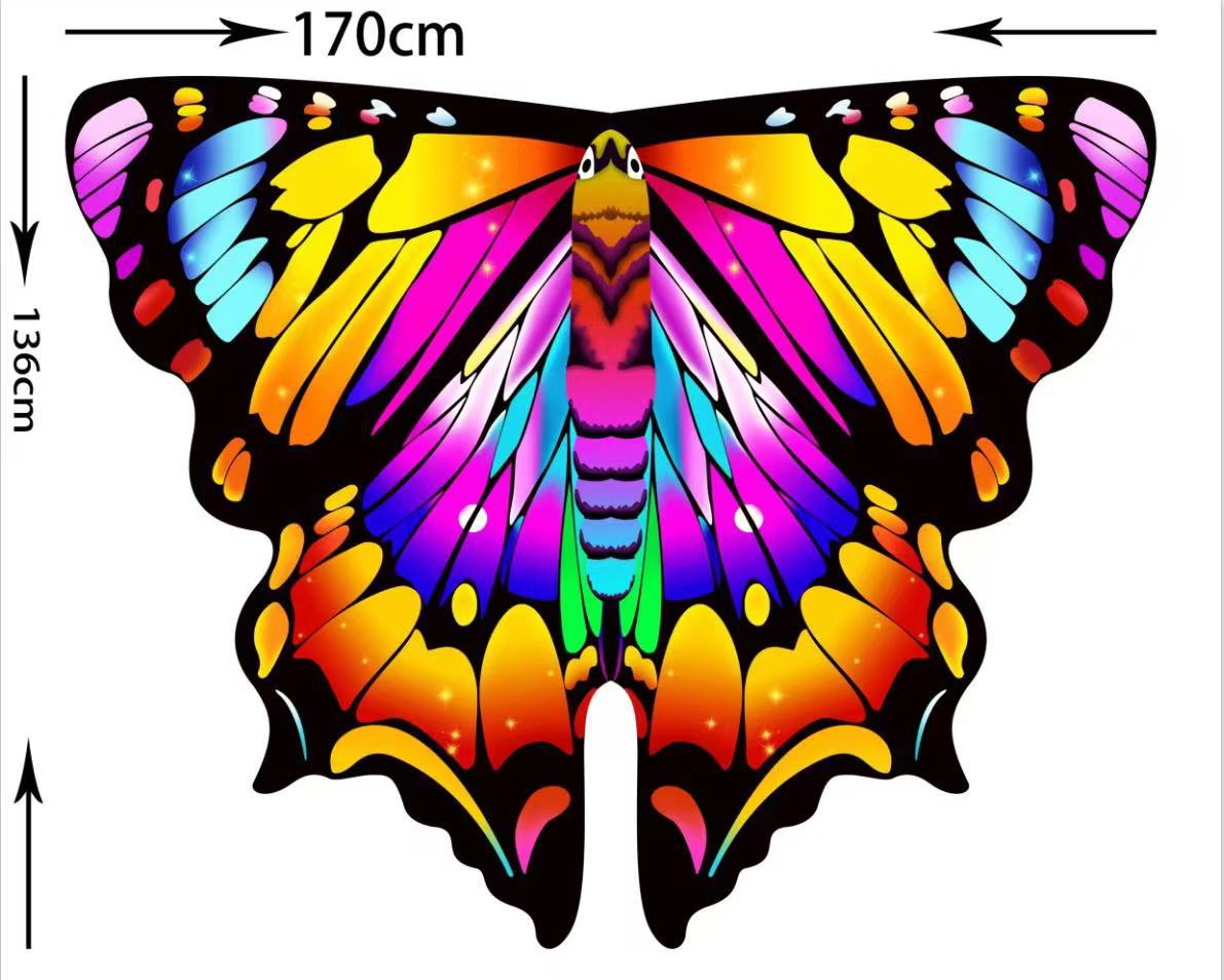 Carnaval ventas calientes de mariposa capa capa capa de baile de punto teatro impresión digital en color capa