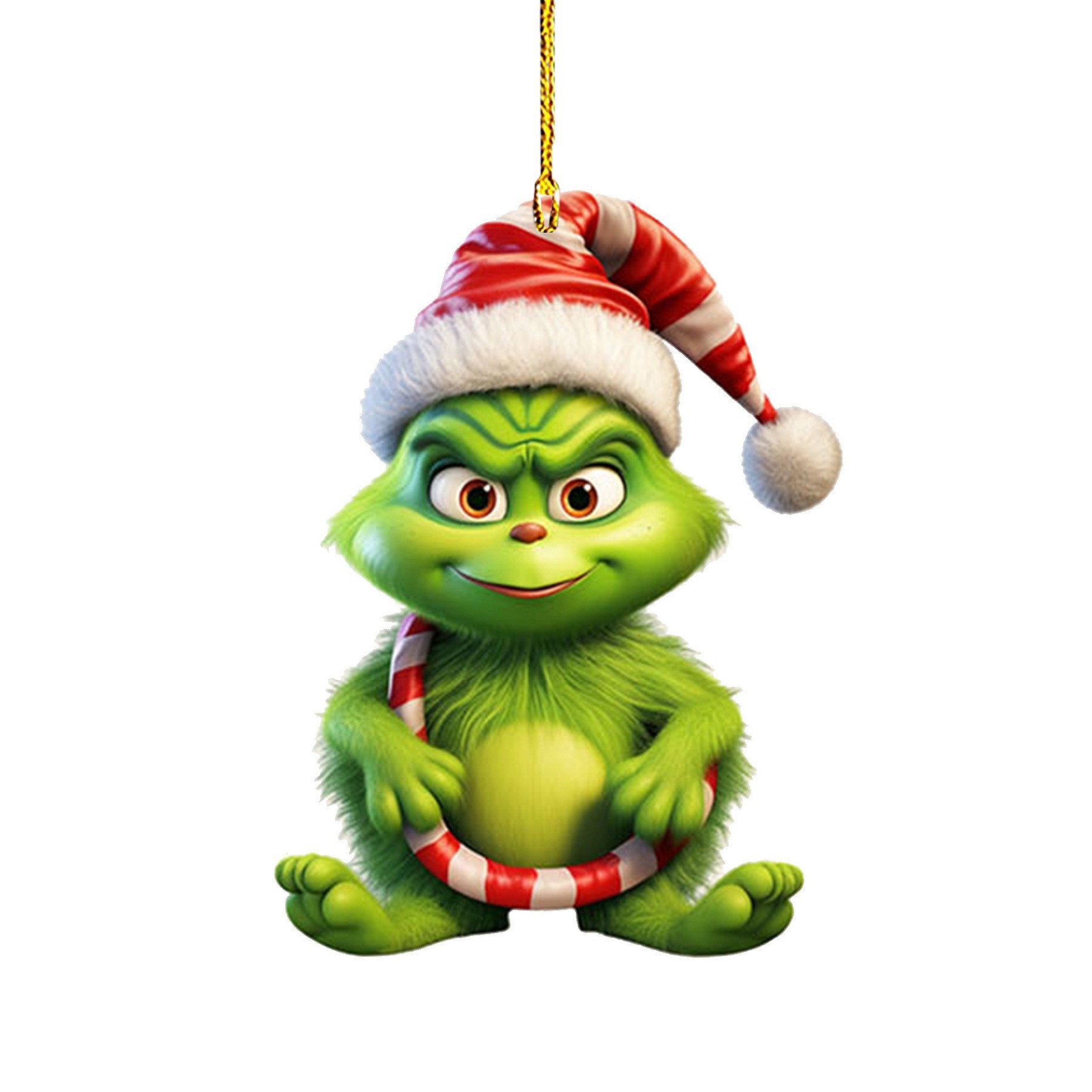 Nuevo producto transfronterizo: Colgante de coche de dibujos animados de hombreito verde para niños, decoración para árbol de Navidad y hogar.
