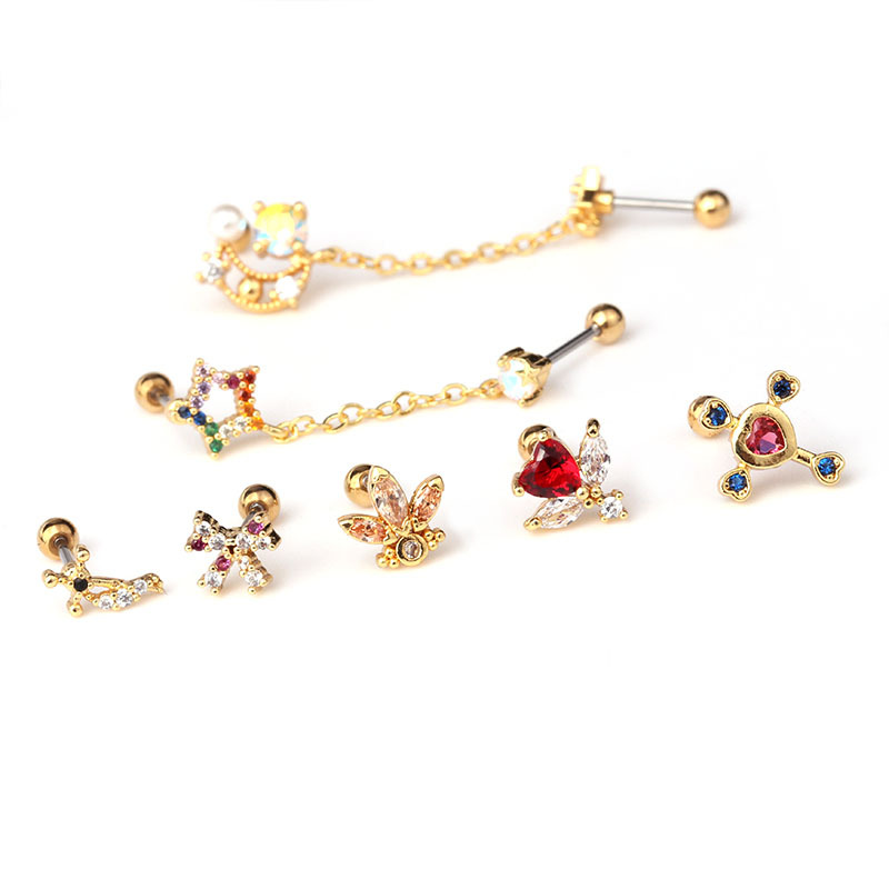 2 KOMADA korejske verzije tankih šipki od nehrđajućeg čelika 20G u boji cirkonija, vijci za kosti s uvijajućim kuglicama, moderni i_voghion.com