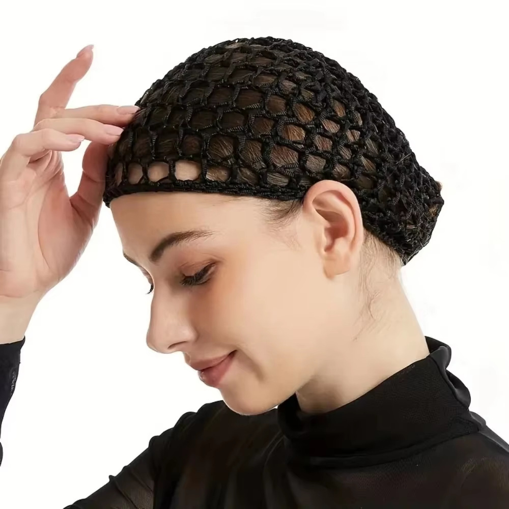 Women's Crochet Hair Cap, Handmade Hair Net, Wig Cap, Head Net Cap, Solid Color Hair Care Cap, Sleep Cap, Kufi Hair Net