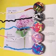 Manufacturer wholesale cross-border yarn ball, bell, sound, cat self-pleasure, chewing and teasing cat toy ball, pet supplies