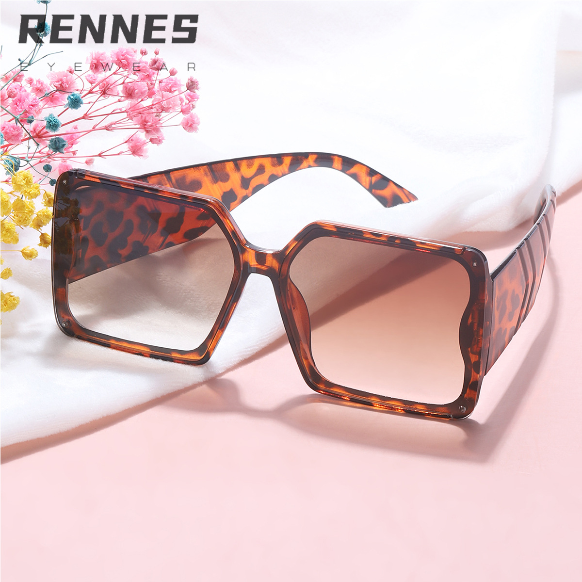 2021 Nuevas gafas de sol de mujer de Marco grande de moda ins personalidad marco cuadrado gafas lisas de moda tiro sol sombra gafas de sol 9929