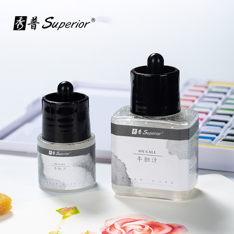 Xiupu pintura de acuarela sólida herramienta auxiliar traje vaca bilis 45ml 85ml