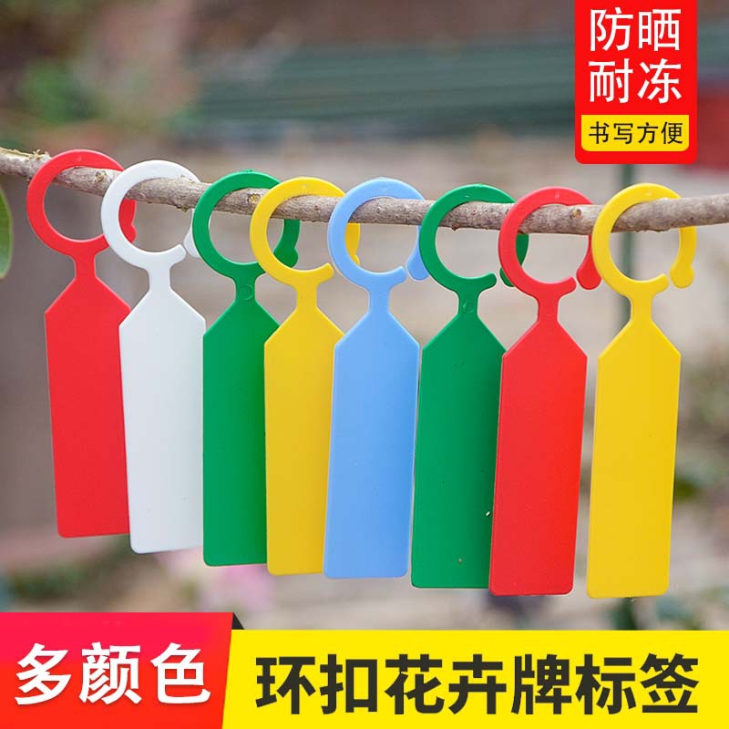 加厚环扣记号牌园艺小标签识别花卉牌多肉盆栽标签绿植防水 挂牌