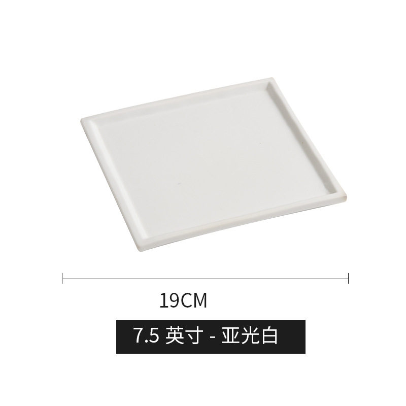 Postres de cerámica japonesa cuadrada hecha a mano, bocadillos de comida occidental, platos de sushi, platos de sashimi, platos de decoración, cubiertos de hotel