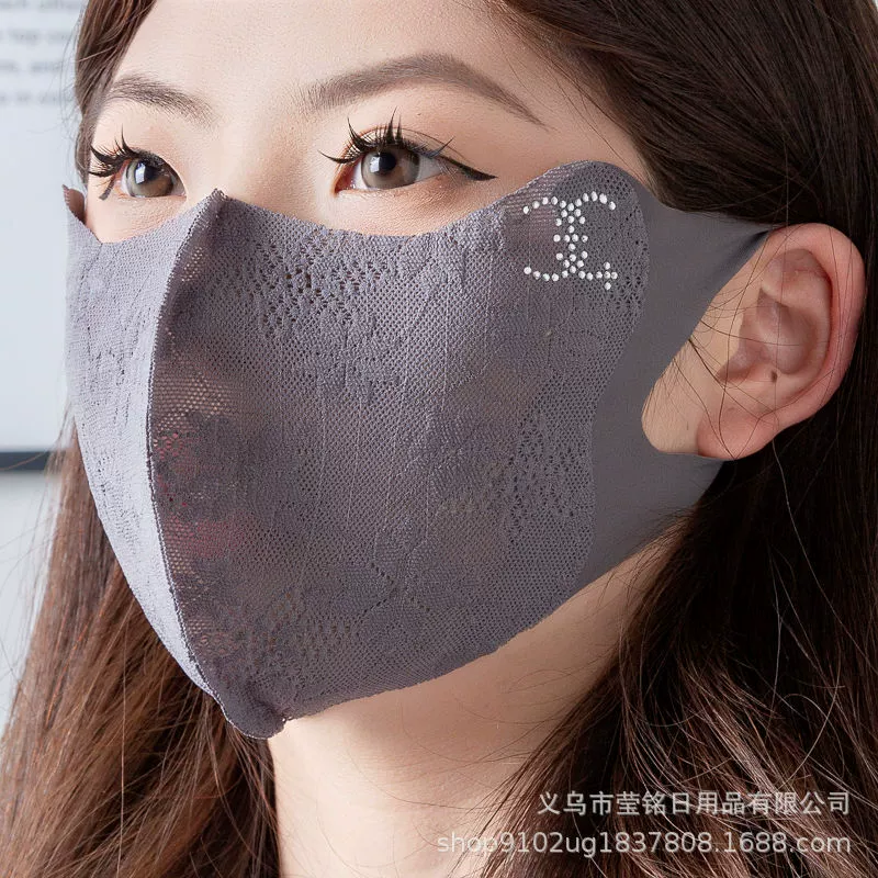 Новая трансграничная кружевная солнцезащитная маска для женщин, защищающая глаза, эластичная, высококачественная, легкая, дышащая, солнцезащитная, увеличенная маска для лица.