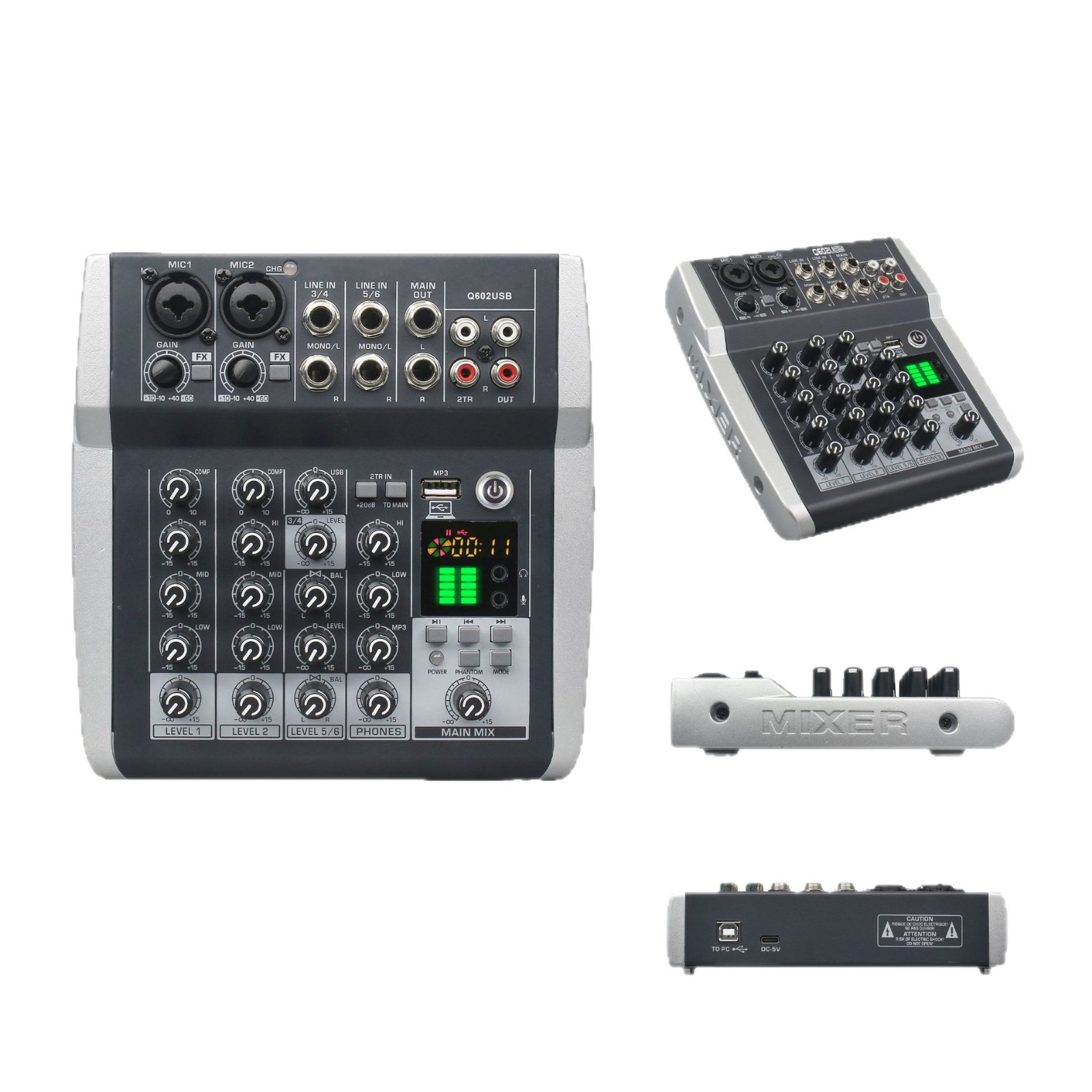 Efectos de reverberación portátil mini multicanal profesionales estudio de grabación en vivo K canción ancla mezclador sintonización doméstica