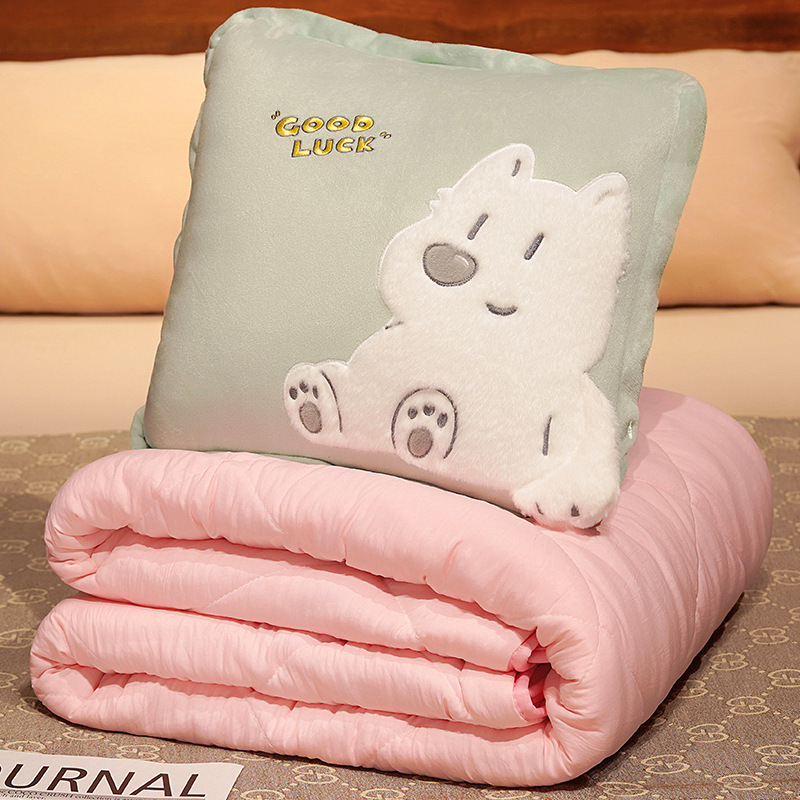 Almohada engrosada edredón de doble uso Oficina plegable siesta almohada manta dos-en-uno sofá coche almohada Coche