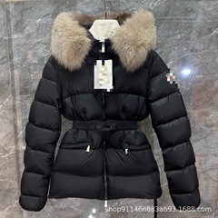 蒙口羽绒服25新款小蛮腰90白鹅绒修身显瘦狐狸毛羽绒服女外套