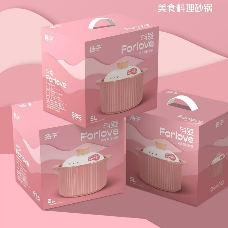 揚子砂鍋5リットル大容量家庭用粥・スープ・料理鍋、乾式調理でも割れない、高温耐性セラミック鍋、卸売|undefined