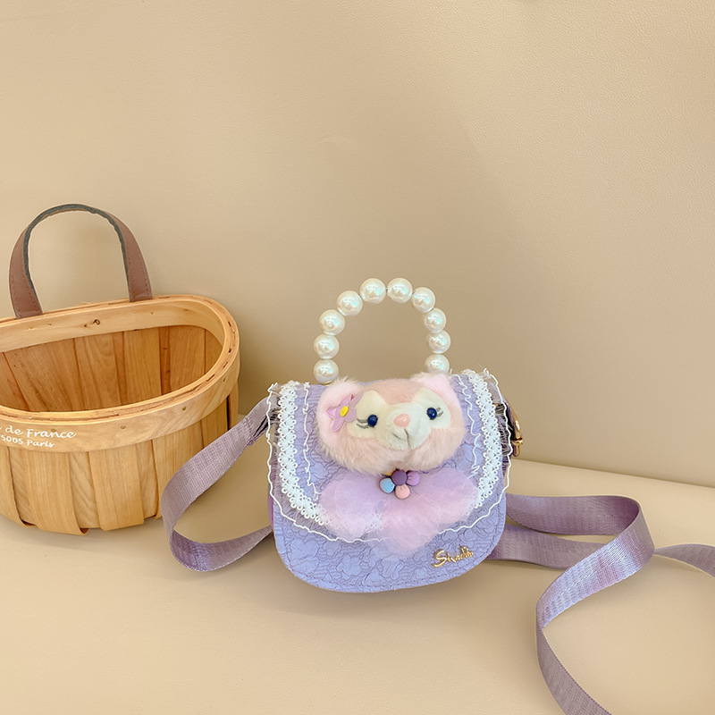 Bolso DE LOS NIÑOS bolsa de mensajero de las niñas moda perla bolso de moda accesorios de dibujos animados bolsa estilo Chanel monedero bolso