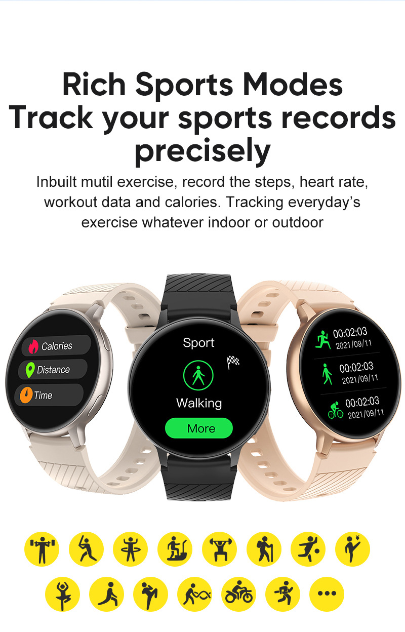 Smart Watch With Blood Pressure And Heart Rate Monitor Bluetooth_voghion.com