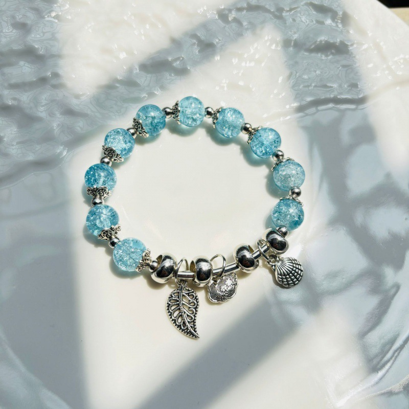 S056-블루 쉘 잎 안전 버클 팔찌#SZ473용