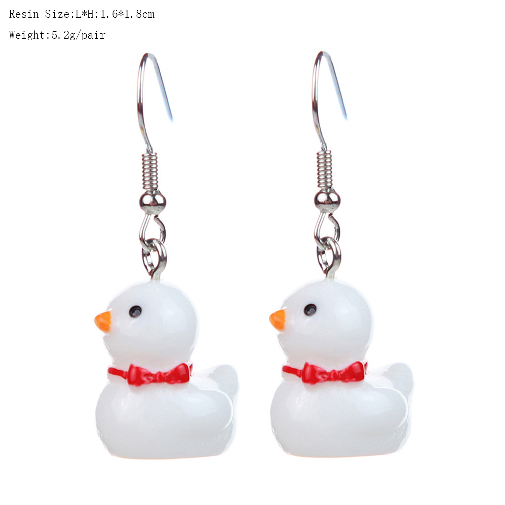 1 Pair Cartoon Style Cute Duck Plastic Drop Earrings display picture 7