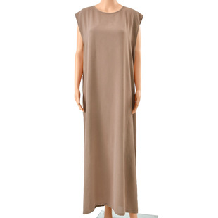 2025 Amazon Cross-Border New Product Pure Color Sleeveless Long Robe Summer Casual Loose Ethnic Style Dress