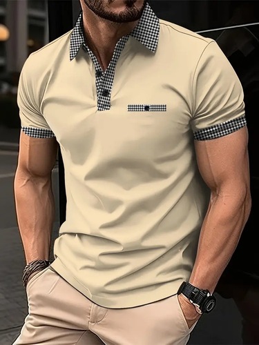 Summer Cross-Border Fashion 3D Digital Print New Arrival European and American Style Lapel Men's Loose Casual Short-Sleeved Button-Up Polo Shirt