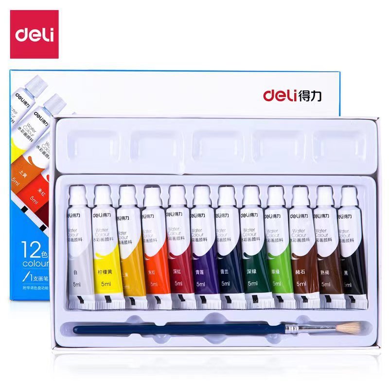 デリ水彩絵の具セット 12 色 18 色 24 色ガッシュ絵の具初心者美術学生描画絵画落書き|undefined