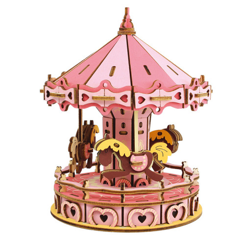 Wooden 3D three-dimensional puzzle assembled building model teenager diy style cabin educational toy small western-style house