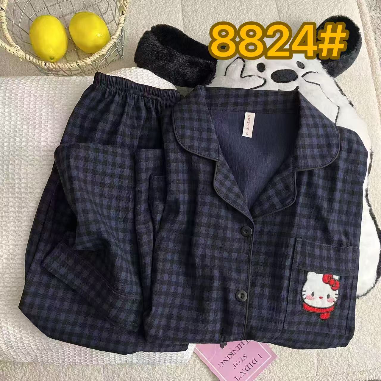 Al por mayor transfronterizo KT gato pijama mujer primavera y otoño nubes algodón manga larga 2026 nuevo juego de ropa de hogar encantadora super caliente