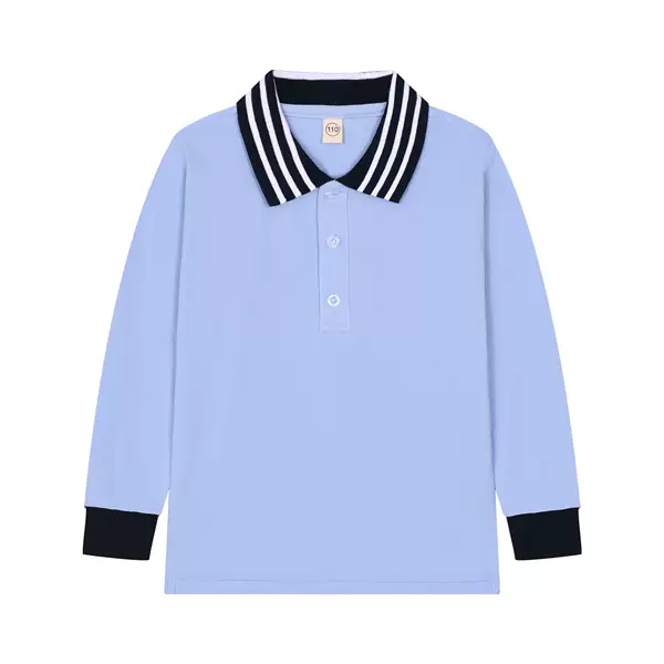Boys' polo shirt long-sleeved T-shirt children's cotton school uniform girls' lapel garden clothes White bottoming shirt one-piece delivery
