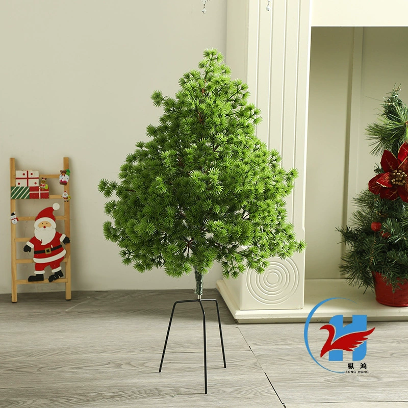 Новая миниатюрная вращающаяся настольная рождественская елка с имитацией цветущих сосновых иголок, светящиеся украшения для декора