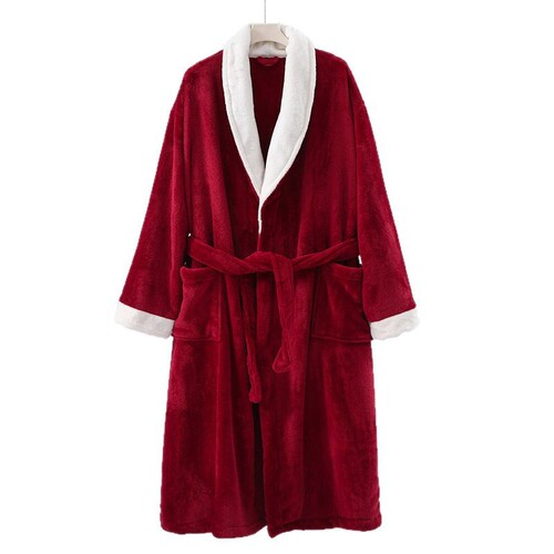 New style nano velvet women's nightdress, coral velvet bathrobe, long lapel, pure color simple home wear, can be worn outside