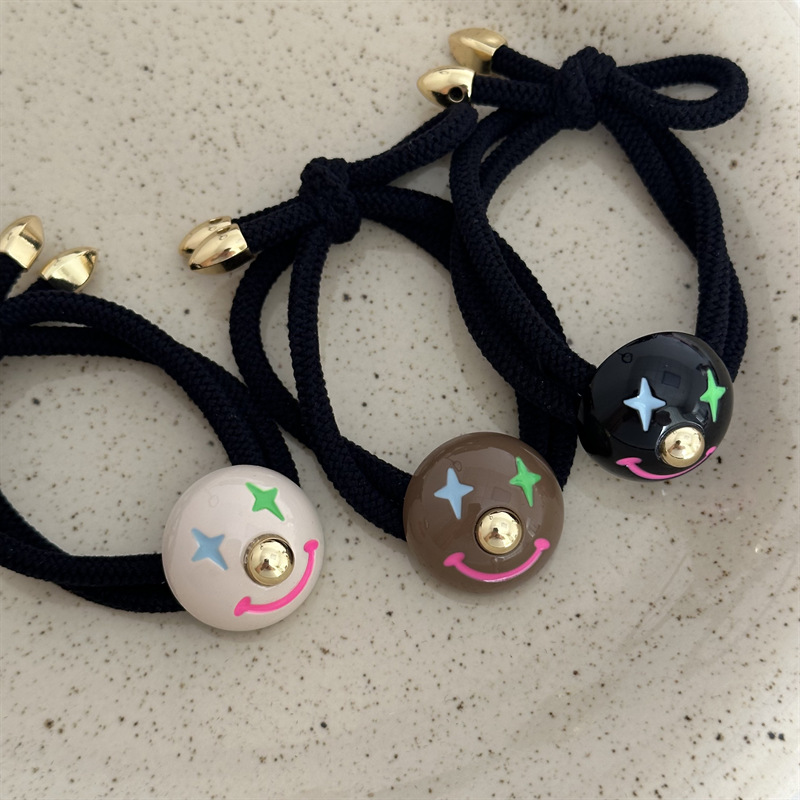 Lustiger Clown Dopamin Farbe Stirnband weiblicher hoher Pferdeschwanz Gummiband hochelastisches Krawattenkopf Ball Haarband Flut_voghion.com