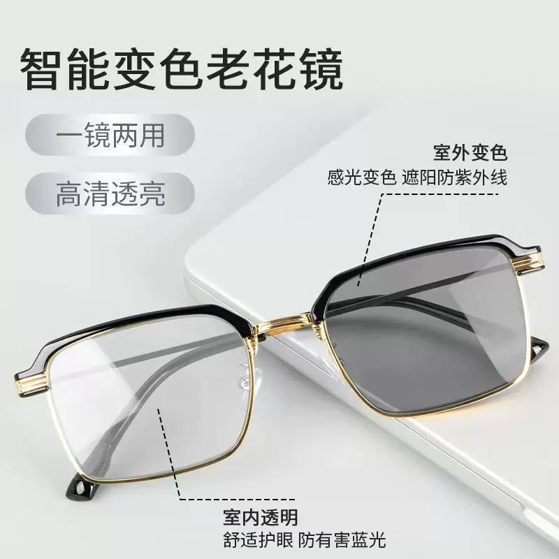 2024新款老花眼镜中老年高档男高清防蓝光老花镜防辐射商务简约老