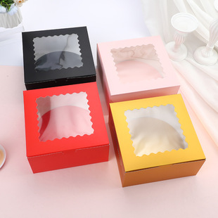 Factory in stock cake packaging box with bottom Macaron color cake packaging box durable exquisite baking packaging box