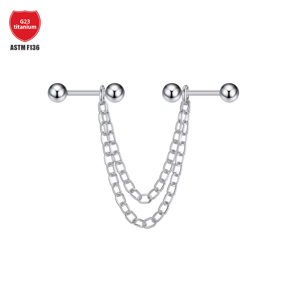 Pointed titanium steel lip stud product view