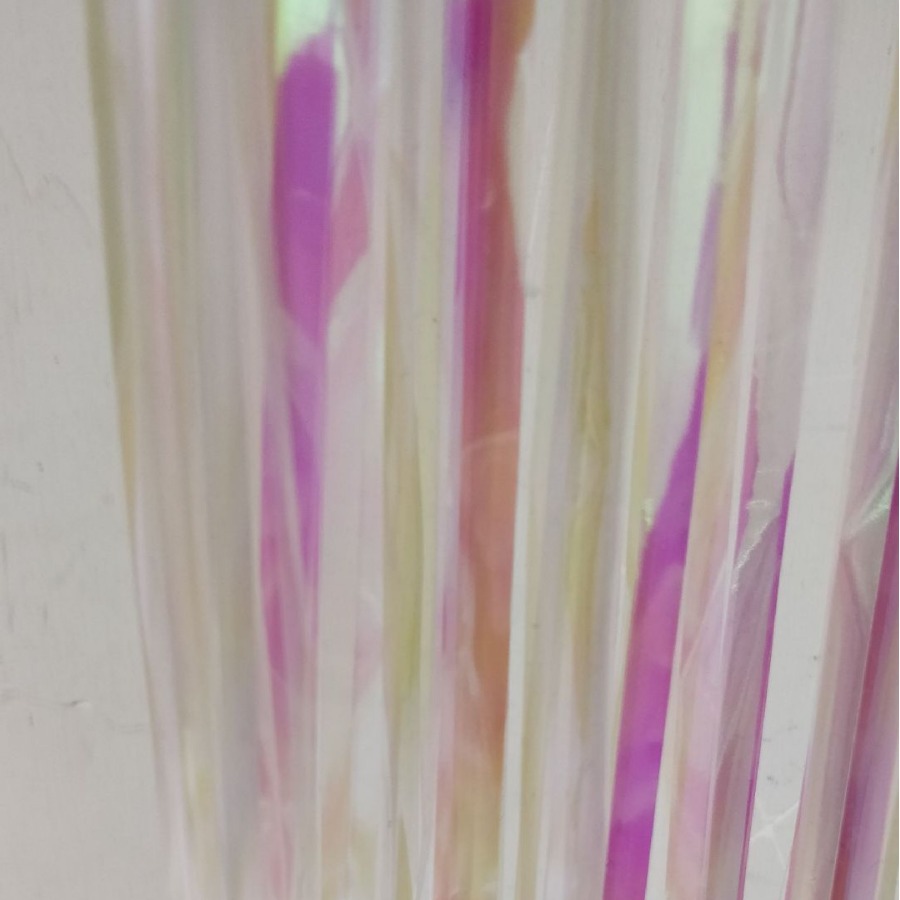 PET珍珠白彩虹色七彩膜切彩条包钩渔具装饰串钩羽毛钩条纹闪亮片