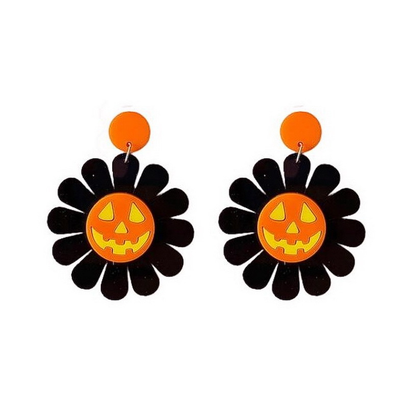 1 Pair Ig Style Funny Pumpkin Flower Arylic Drop Earrings display picture 2