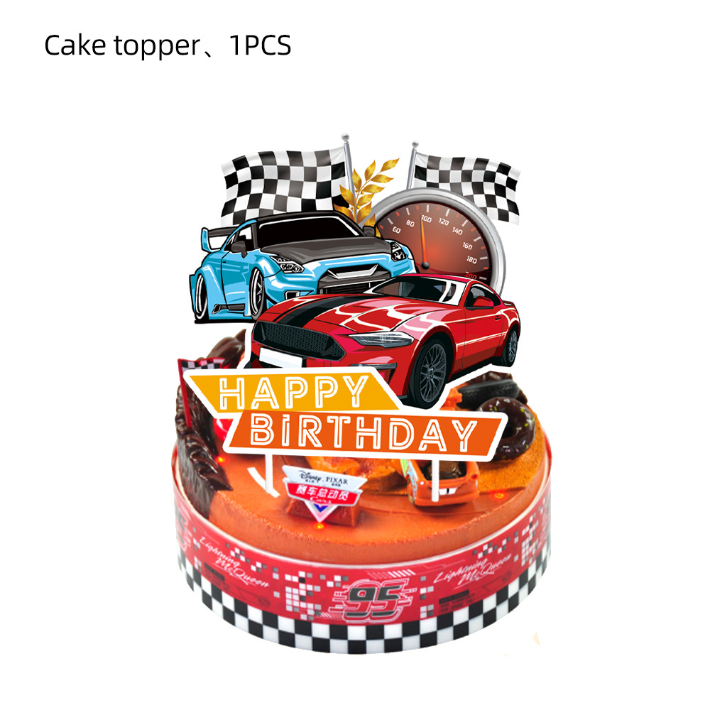 Amazon Hot Sale Hot Wheel Racing Theme Party Party cubiertos bandejas de papel tazas de papel bandejas de tracción