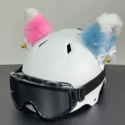 Dəbilqə (Kaska) aksesuarları — Riders, Motorcycle Decorations, Detachable - a-pair-of-mandarin-duck-cat-ears
