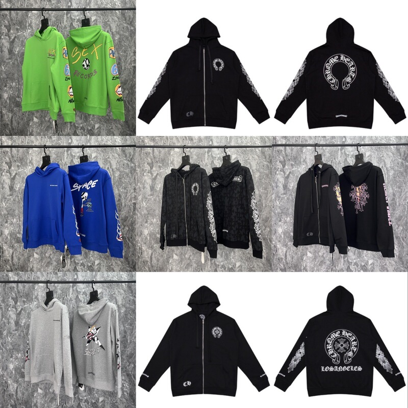 26Ss New High-Quality Horseshoe Cross Hooded Zipper Sweatshirt Factory Wholesale 26Ss New High-Quality Horseshoe Cross Hooded Zipper Sweatshirt Factory Wholesale