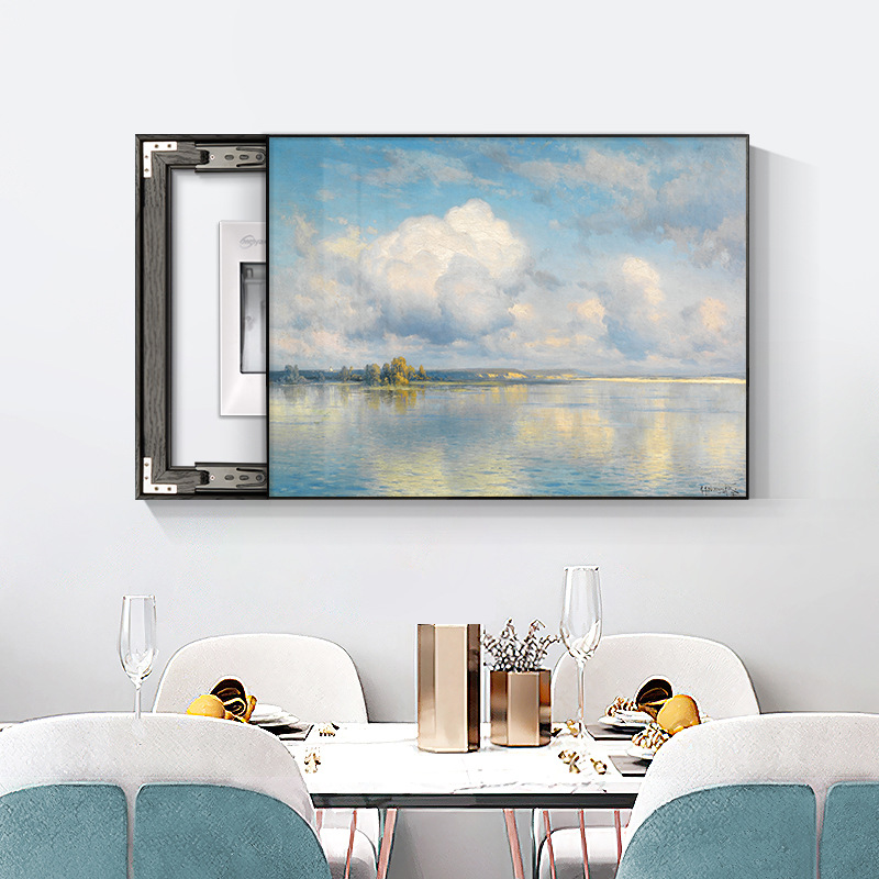 북유럽 미터 상자 장식 그림 거실 비 천공 분배 상자 그늘 풍경 레스토랑 회화 현대 간단한 벽화